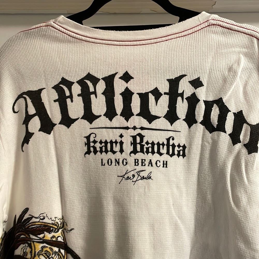 Affliction signature series mens large thermal long sleeves shirt